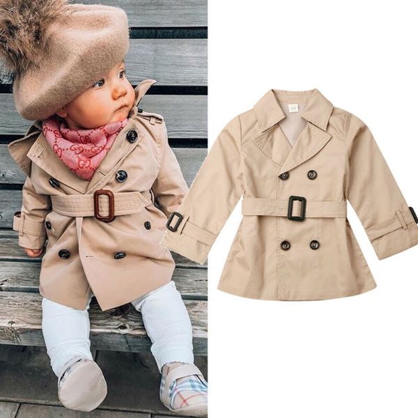 autumn winters kid baby girl trench coats england style long sleeve waistband jackets windbreaker buttons outerwear 2-7y, Blue;gray
autumn winters kid baby girl trench coats england style long sleeve waistband jackets windbreaker buttons outerwear 2-7y, Blue;gray