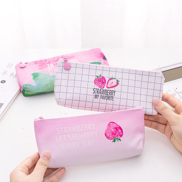 small fresh cute simple creative large capacity strawberry pattern leather pencil case school student supplies stationery
small fresh cute simple creative large capacity strawberry pattern leather pencil case school student supplies stationery