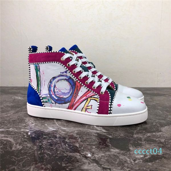 2019 new designer luxury mens red bottoms casual shoes womens spike golden fashion high help sneakers size 35-47 c-002 ct04, Black 
2019 new designer luxury mens red bottoms casual shoes womens spike golden fashion high help sneakers size 35-47 c-002 ct04, Black