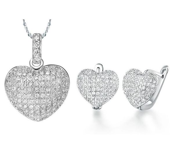 18k white gold plated heart cz crystal necklace earrings jewelry set for women shiny wedding crystal jewelry sets high quality, Silver
18k white gold plated heart cz crystal necklace earrings jewelry set for women shiny wedding crystal jewelry sets high quality, Silver