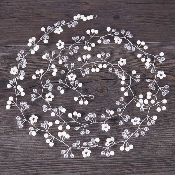 long 115cm silver handmade pearl crystal flower hairbands for wedding bridal hair jewelry hair ornament hair accessories, Golden;white
long 115cm silver handmade pearl crystal flower hairbands for wedding bridal hair jewelry hair ornament hair accessories, Golden;white