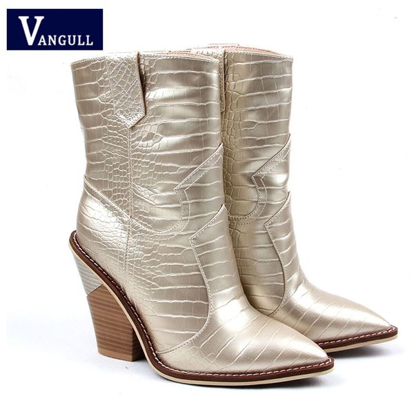 vangull winter boots western cowboy ankle boots cow leather women pointed toe splicing sequined pu leather shoes, Black
vangull winter boots western cowboy ankle boots cow leather women pointed toe splicing sequined pu leather shoes, Black