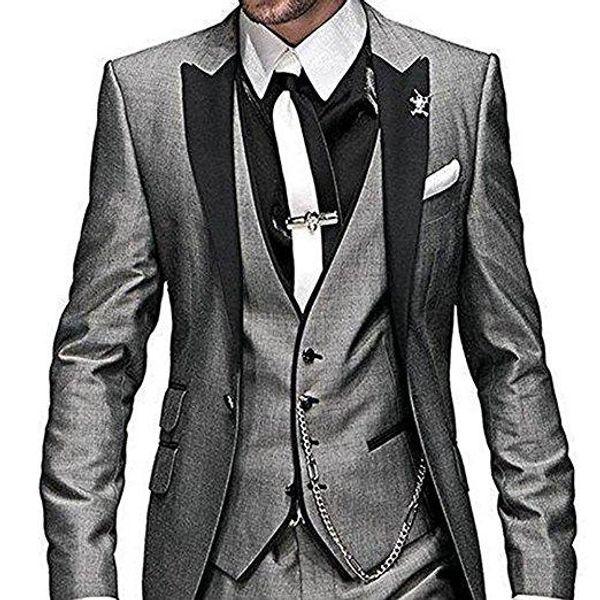classic peak lapel wedding tuxedos slim fit suits for men groomsmen suit three pieces prom formal suits (jacket+pants+vest+tie) 629, Black;gray
classic peak lapel wedding tuxedos slim fit suits for men groomsmen suit three pieces prom formal suits (jacket+pants+vest+tie) 629, Black;gray