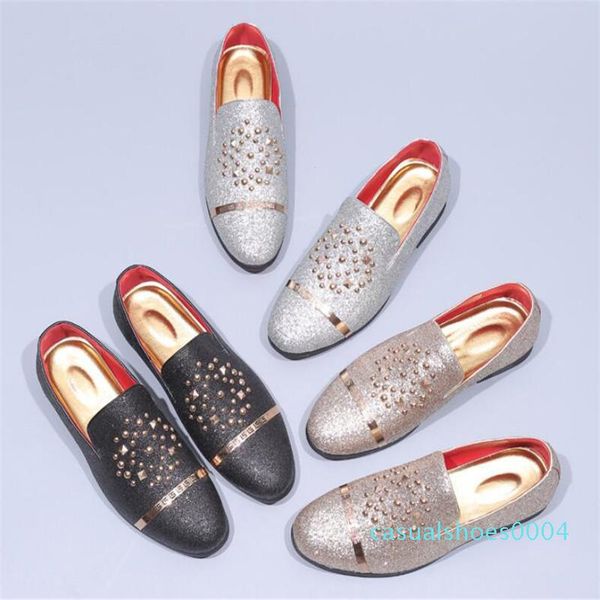 2020 luxury men silver black diamond spiked loafers rivets slippers red bottom wedding party shoes stylish men driving flats ac04
2020 luxury men silver black diamond spiked loafers rivets slippers red bottom wedding party shoes stylish men driving flats ac04