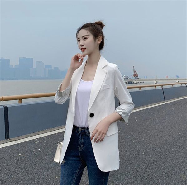 2019 new fashion lapel single button women jacket blazer female casual suit coat work office lady outwear soft y365, White;black
2019 new fashion lapel single button women jacket blazer female casual suit coat work office lady outwear soft y365, White;black