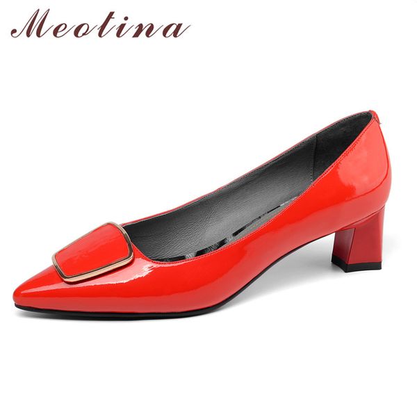 meotina high heels women shoes natural genuine leather thick heel party shoes cow leather buckle pointed toe ladies red 39, Black
meotina high heels women shoes natural genuine leather thick heel party shoes cow leather buckle pointed toe ladies red 39, Black