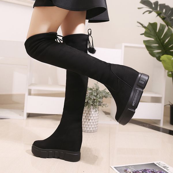 new winter autumn wedges boots women platform shoes woman high knee boots keep warm plush fur over the knee boots, Black
new winter autumn wedges boots women platform shoes woman high knee boots keep warm plush fur over the knee boots, Black