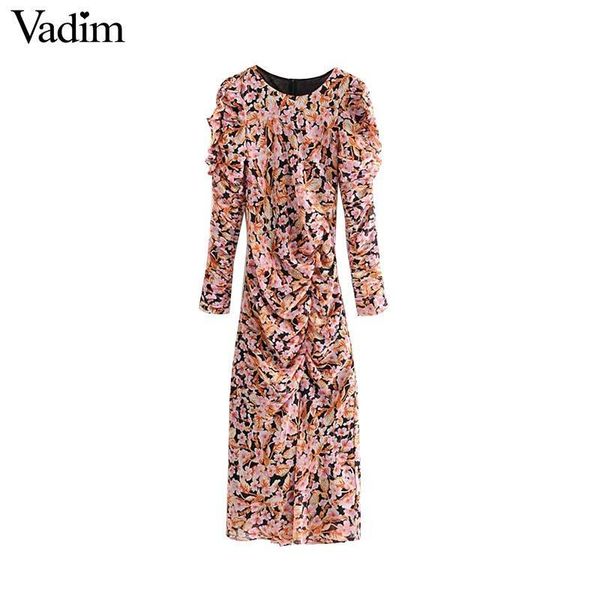 vadim women elegant floral chiffon maxi dress ruffles o neck long sleeve back zipper slim fit female ankle length dresses qc823, Black;gray
vadim women elegant floral chiffon maxi dress ruffles o neck long sleeve back zipper slim fit female ankle length dresses qc823, Black;gray