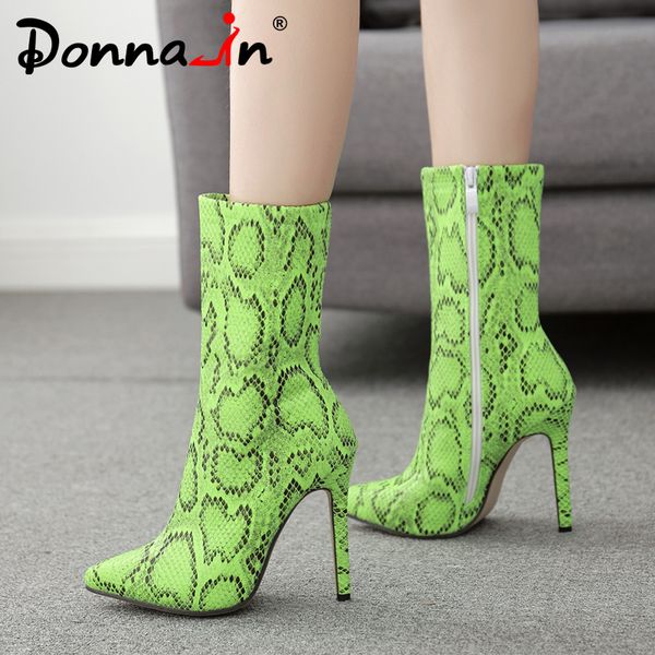 donnain fluorescent green snake print ankle boots for women pointed toe snake microfiber thin heel waterproof boots women, Black
donnain fluorescent green snake print ankle boots for women pointed toe snake microfiber thin heel waterproof boots women, Black