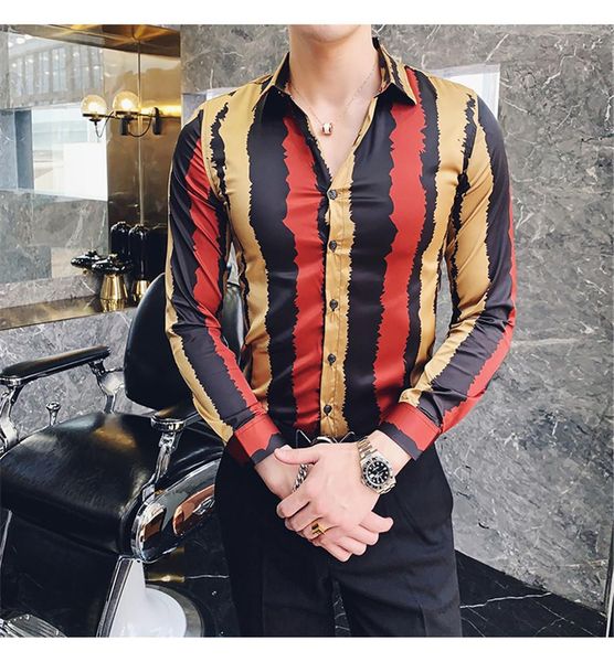 2019 fashion male designer party club prom party shirts/men's high-grade stripe slim business shirt/man lapel long sleeve shirts ny19.8, White;black
2019 fashion male designer party club prom party shirts/men's high-grade stripe slim business shirt/man lapel long sleeve shirts ny19.8, White;black