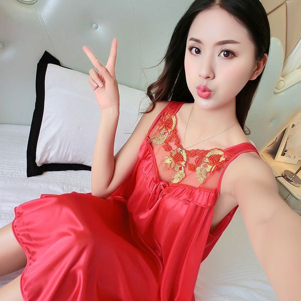 ladies silk satin night dress sleeveless nighties v-neck nightgown plus size nightdress lace sleepwear nightwear for women, Black;red
ladies silk satin night dress sleeveless nighties v-neck nightgown plus size nightdress lace sleepwear nightwear for women, Black;red