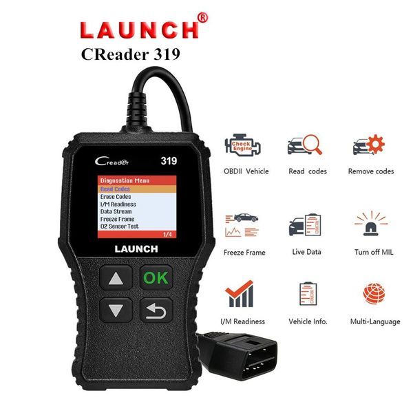 

launch x431 creader 319 cr3001 full obd2 obdii code reader scan tools obd 2 cr319 car diagnostic tool pk ad310 elm327 scanner