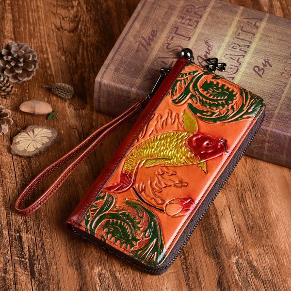 johnature hand wallet retro embossed genuine leather women clutch wallets card holder 2020 new leisure cowhide phone purse, Red;black
johnature hand wallet retro embossed genuine leather women clutch wallets card holder 2020 new leisure cowhide phone purse, Red;black