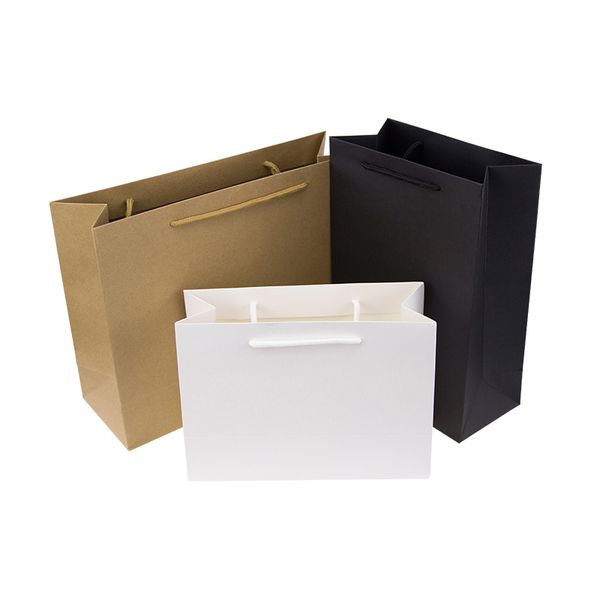 50pcs 3 sizes white gift bag with handle black/brown kraft paper bag for packaging small pink jewelry party present
50pcs 3 sizes white gift bag with handle black/brown kraft paper bag for packaging small pink jewelry party present