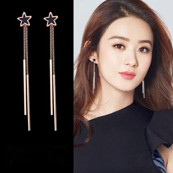 korea star pentagram long tassel bar drop earrings for women minimalism creative ear line dangle brincos nice jewelry gift eb851, Silver
korea star pentagram long tassel bar drop earrings for women minimalism creative ear line dangle brincos nice jewelry gift eb851, Silver