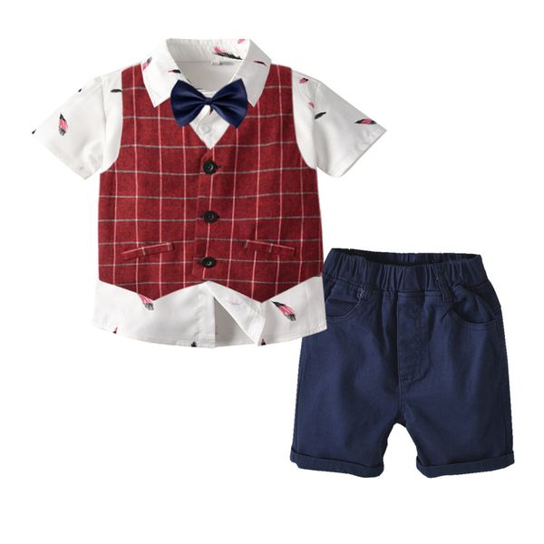 summer boys short-sleeve feather shirt childrens plaid vest set bow tie shirt shorts denim
summer boys short-sleeve feather shirt childrens plaid vest set bow tie shirt shorts denim