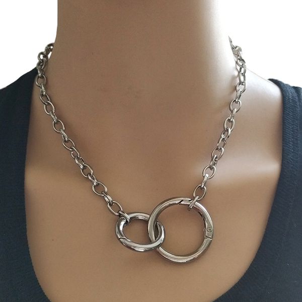 gothic collares double round circle lasso chain choker punk necklace collar statement necklaces for women jewelry, Silver
gothic collares double round circle lasso chain choker punk necklace collar statement necklaces for women jewelry, Silver