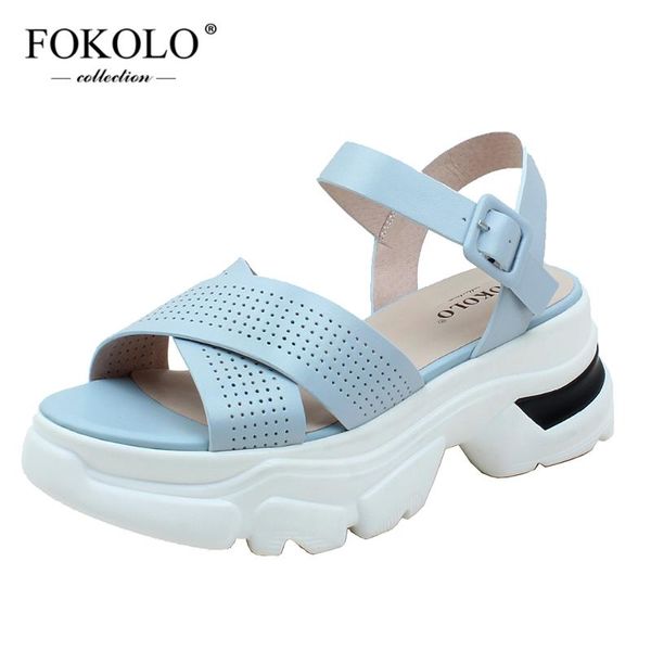 fokolo summer sandals women 4cm waterproof platform sports sandals new fashion genuine leather cross-strap beach lady shoes l24, Black
fokolo summer sandals women 4cm waterproof platform sports sandals new fashion genuine leather cross-strap beach lady shoes l24, Black