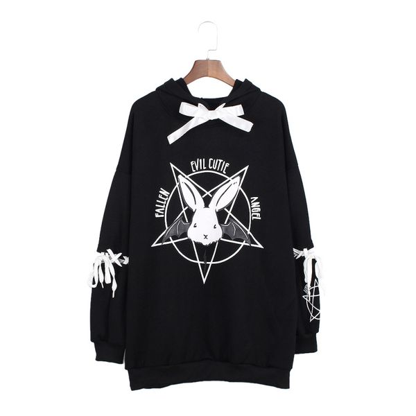harajuku pentagram print lace up women fleeces hoodies gothic punk oversize velvet hooded sweatshirt pullover streetwear, Black
harajuku pentagram print lace up women fleeces hoodies gothic punk oversize velvet hooded sweatshirt pullover streetwear, Black