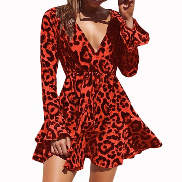 leopard dress women summer a-line chiffon dress ruffles flare sleeve v-neck mini wrap party dresses vestidos verano 2018, Black;gray
leopard dress women summer a-line chiffon dress ruffles flare sleeve v-neck mini wrap party dresses vestidos verano 2018, Black;gray