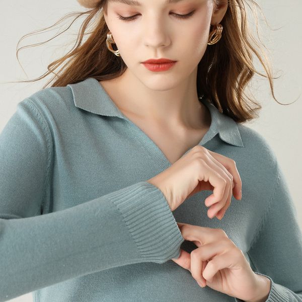 women's sweaters autumn and winter lapel knitted hedging female 2021 loose solid color bottoming sweater wear a wild fashion coat, White;black
women's sweaters autumn and winter lapel knitted hedging female 2021 loose solid color bottoming sweater wear a wild fashion coat, White;black