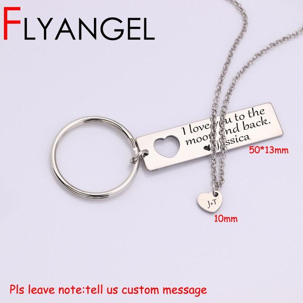 flyangel 1 set custom name initial heart necklace pendant keychain engraved keyring i love you gifts for lover couples rldax, Silver
flyangel 1 set custom name initial heart necklace pendant keychain engraved keyring i love you gifts for lover couples rldax, Silver