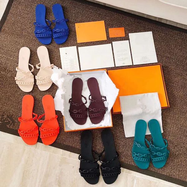 sell orgin package chic chain flat slides women designer sandals with card dust bag tradingbear, Black
sell orgin package chic chain flat slides women designer sandals with card dust bag tradingbear, Black