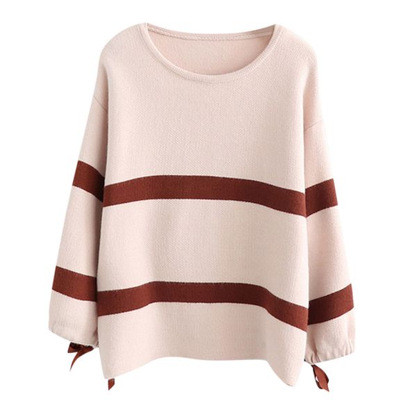 womail womans long sleeves sweaters casual stripe autumn and winter loose knit sweater women winter sweater 2019, White;black
womail womans long sleeves sweaters casual stripe autumn and winter loose knit sweater women winter sweater 2019, White;black