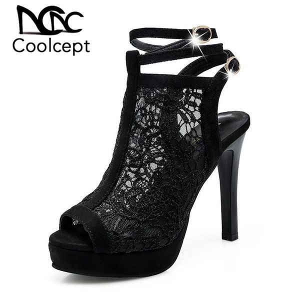 coolcept women sandals shoes peep toe thin high heels ankle strap mesh lace hollow out night club style ladies size 34-39, Black
coolcept women sandals shoes peep toe thin high heels ankle strap mesh lace hollow out night club style ladies size 34-39, Black