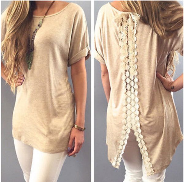 2018 after the split lace blouse stitching fashion women lace tshirt summer vest short sleeve casual, White
2018 after the split lace blouse stitching fashion women lace tshirt summer vest short sleeve casual, White