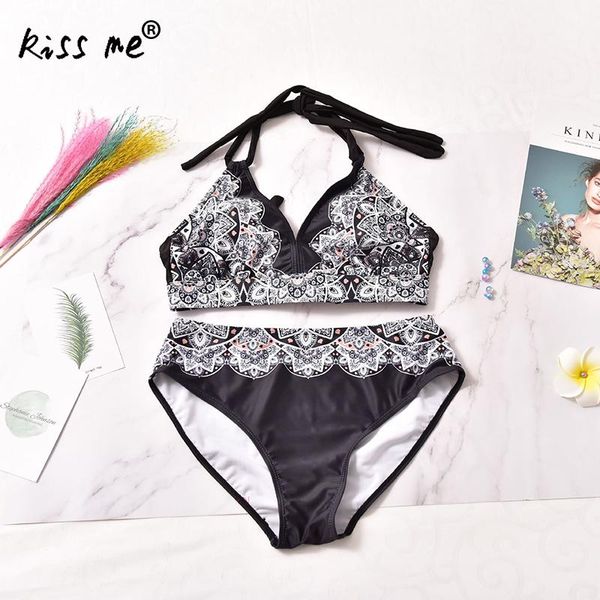 bikini set two piece swimsuit string tie black floral printed mid waist backless bathing suit swimwear for women, White;black
bikini set two piece swimsuit string tie black floral printed mid waist backless bathing suit swimwear for women, White;black