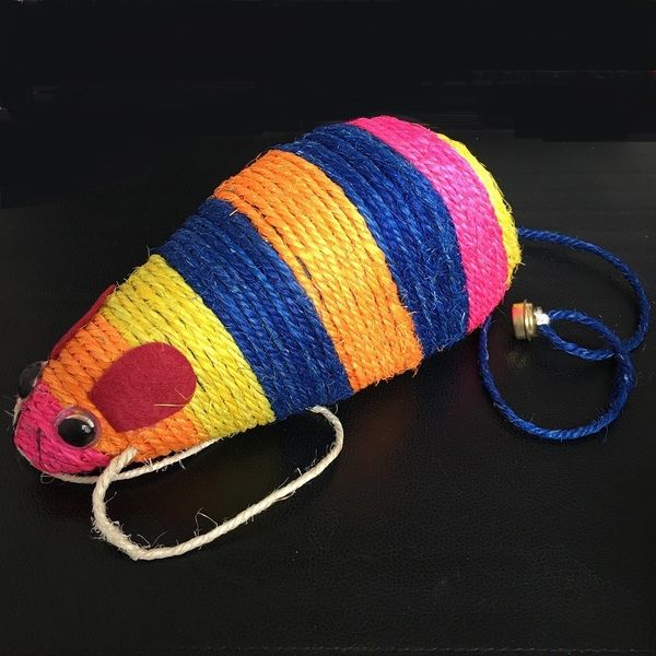 cat toys bring small bell sisal medium, please three-dimensional mouse the cat color random sisal mouse