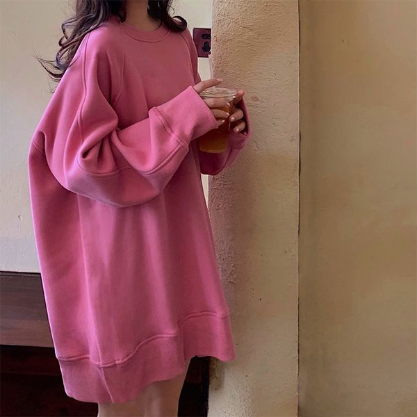 sweatshirts women's clothing simple long sleeve hoodies and pullover solid o-neck chic vetement femme loose autumn style, Black
sweatshirts women's clothing simple long sleeve hoodies and pullover solid o-neck chic vetement femme loose autumn style, Black