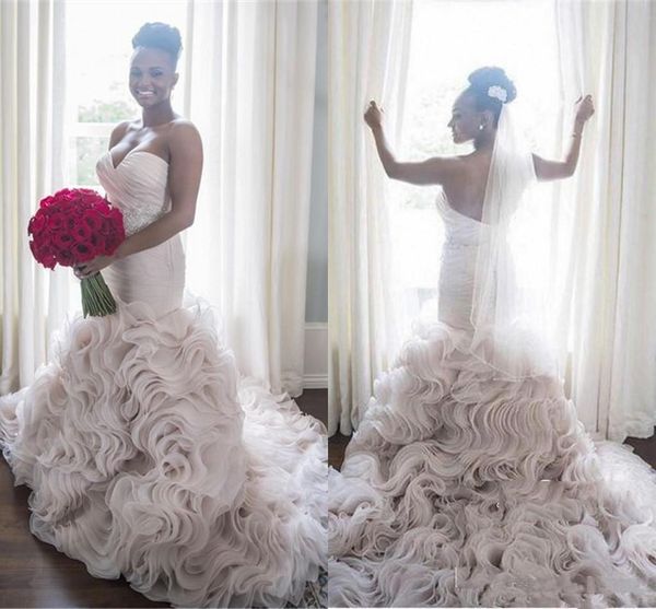 plus size wedding dresses sweetheart ruffles weep train mermaid wedding gowns sash beads pleats zipper organza bridal dress robe de mariee, White
plus size wedding dresses sweetheart ruffles weep train mermaid wedding gowns sash beads pleats zipper organza bridal dress robe de mariee, White