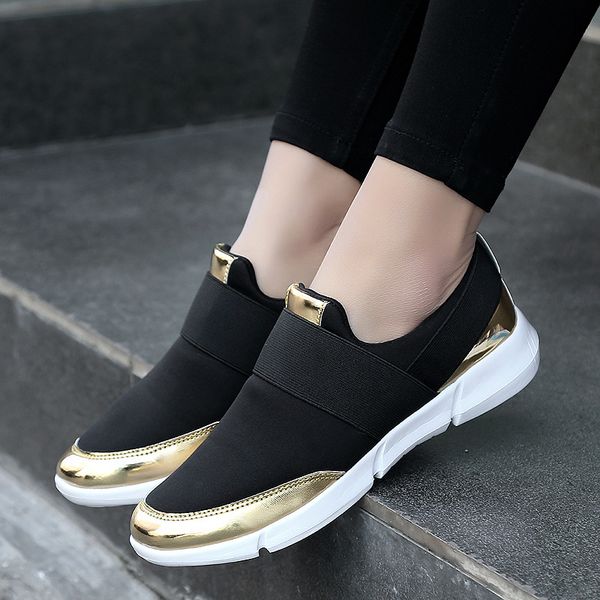 women casual shoes slip on female footwear women's vulcanize shoes gold silver women sneakers, Black
women casual shoes slip on female footwear women's vulcanize shoes gold silver women sneakers, Black