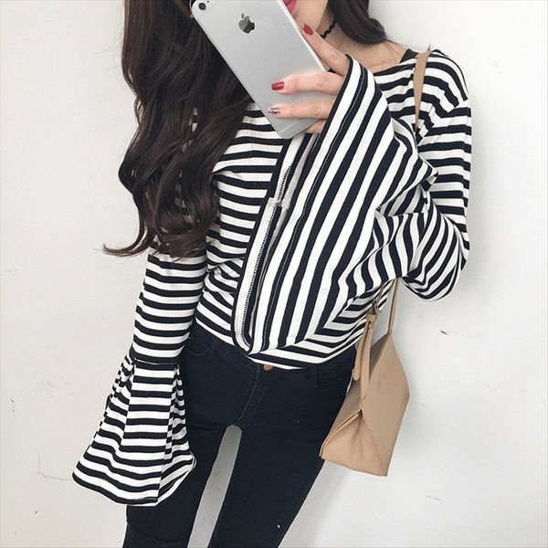 2020 autumn fashion women's loose shoulder stripe long sleeve trumpet sleeve t-shirt shoulder strap pullover pullover casual top, White
2020 autumn fashion women's loose shoulder stripe long sleeve trumpet sleeve t-shirt shoulder strap pullover pullover casual top, White