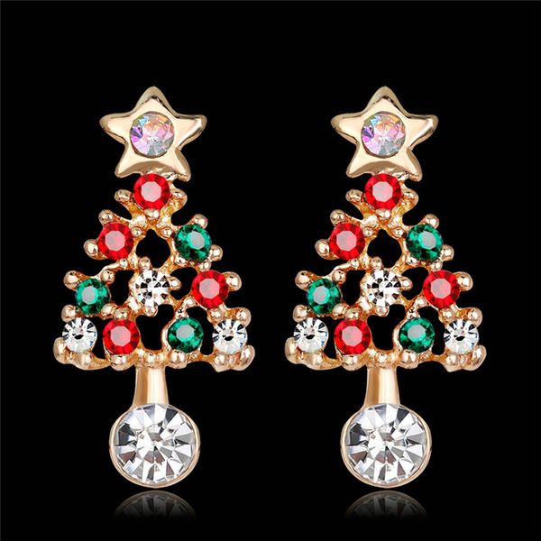 fashion xmas tree earrings vintage gold plated cz zircon christmas trees stud earring for women girls, Golden;silver
fashion xmas tree earrings vintage gold plated cz zircon christmas trees stud earring for women girls, Golden;silver