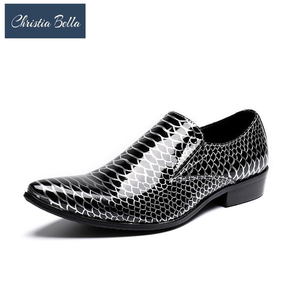 christia bella fashion silver scale office patent leather men shoes big size simplicity oxfords pointed toe slip on formal shoes, Black
christia bella fashion silver scale office patent leather men shoes big size simplicity oxfords pointed toe slip on formal shoes, Black