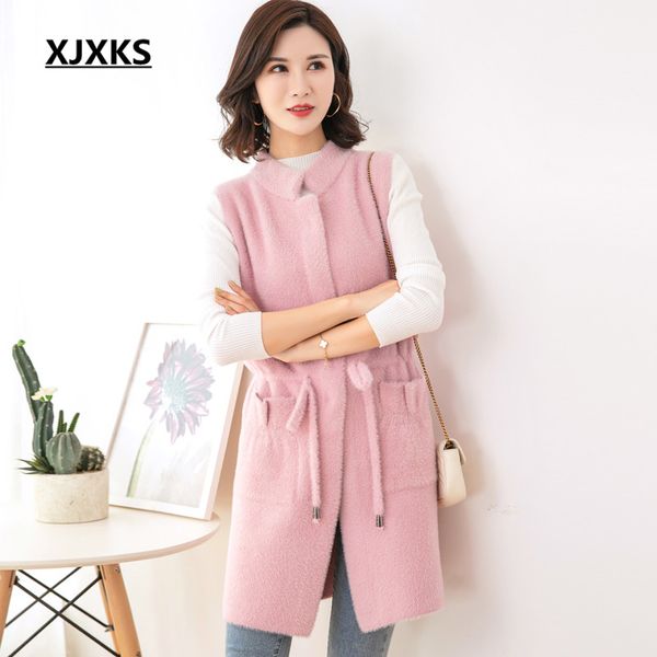 xjxks fashion belt women long vest 2019 autumn winter new loose plus size sleeveless cardigan sweater women, Black;white
xjxks fashion belt women long vest 2019 autumn winter new loose plus size sleeveless cardigan sweater women, Black;white