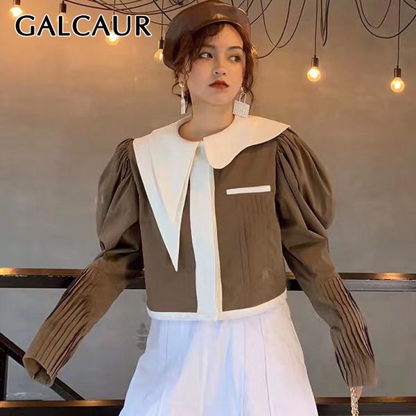 galcaur patchwork hit color women's jacket asymmetrical collar lantern long sleeve korean female coat 2019 autumn fashion new, Black;brown
galcaur patchwork hit color women's jacket asymmetrical collar lantern long sleeve korean female coat 2019 autumn fashion new, Black;brown