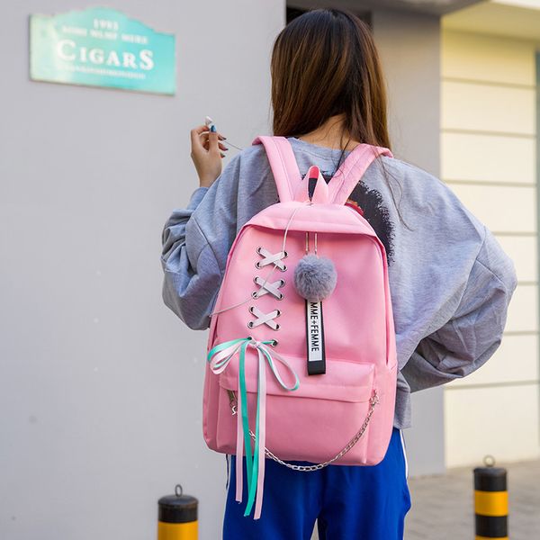 women backpack 4pcs/set canvas school bags for teenage girls shoulder bags ladies casual multi-function bow student backpack
women backpack 4pcs/set canvas school bags for teenage girls shoulder bags ladies casual multi-function bow student backpack