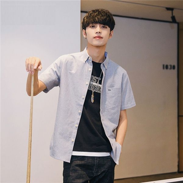 men's casual shirts pure cotton oxford shirt slim fit fashion short sleeve business men dress camisas ts-425, White;black
men's casual shirts pure cotton oxford shirt slim fit fashion short sleeve business men dress camisas ts-425, White;black