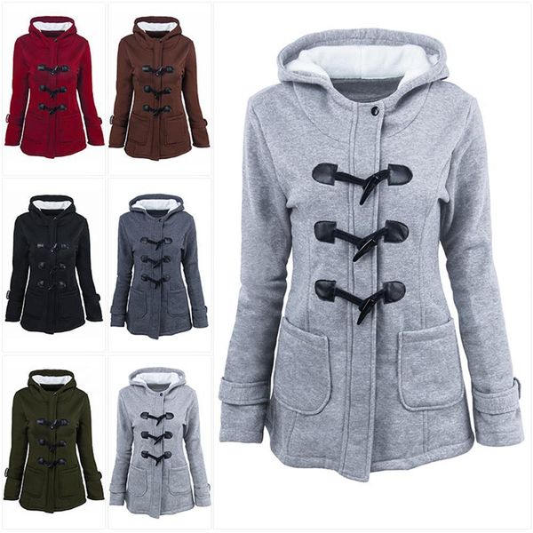 women winter cotton blend jackets casual horn button hooded overcoat sweatshirts pocket solid buckles girls coat plus size, Tan;black
women winter cotton blend jackets casual horn button hooded overcoat sweatshirts pocket solid buckles girls coat plus size, Tan;black