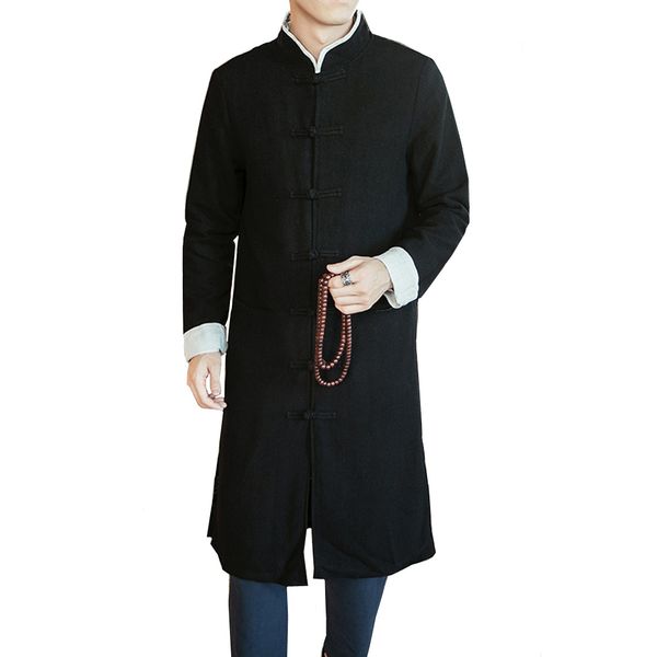 long trench coat male casual stand collar overcoat windbreaker black color men's chinese traditional clothes trench, Tan;black
long trench coat male casual stand collar overcoat windbreaker black color men's chinese traditional clothes trench, Tan;black