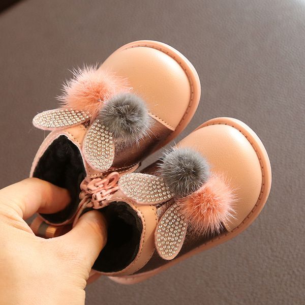 bunny princess shoes leather baby girl toddler shoes rubber sole warm plush snow boots chilren' walking shoe, Black;grey
bunny princess shoes leather baby girl toddler shoes rubber sole warm plush snow boots chilren' walking shoe, Black;grey