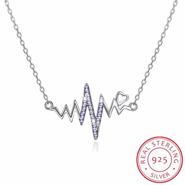 925 sterling silver heart ecg pendants & necklaces for women silver heartbeat chain necklace girl fashion jewelry collier gift
925 sterling silver heart ecg pendants & necklaces for women silver heartbeat chain necklace girl fashion jewelry collier gift