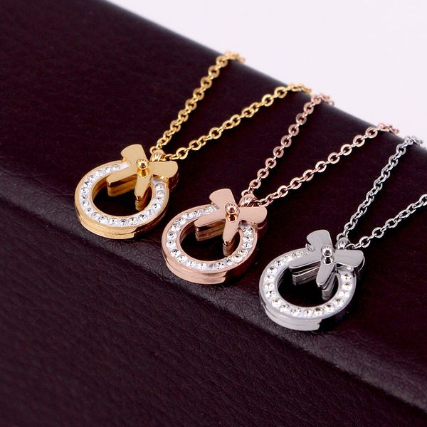 fashion bow crystal circle pendant necklace stainless steel necklace for women gift necklace jewelry wholesale, Silver
fashion bow crystal circle pendant necklace stainless steel necklace for women gift necklace jewelry wholesale, Silver