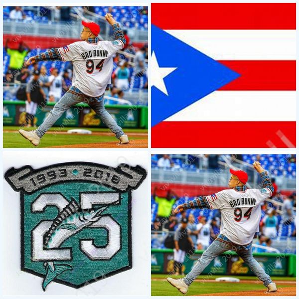 Bad Bunny Marlins Jersey With Puerto Rico Flag Embroidery logo Maimi Baseball Jerseys S-3XL Mens White Shirt
Bad Bunny Marlins Jersey With Puerto Rico Flag Embroidery logo Maimi Baseball Jerseys S-3XL Mens White Shirt