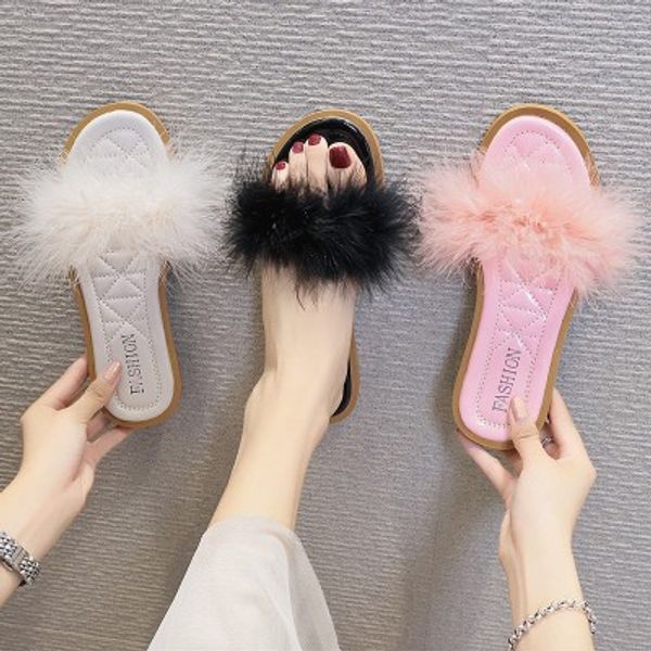 2020 summer new korean version of mao mao drag flat round head slippers comfortable soft sister word drag net red, Black
2020 summer new korean version of mao mao drag flat round head slippers comfortable soft sister word drag net red, Black
