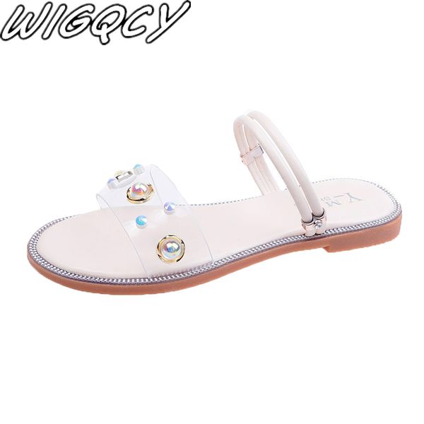 2020 new ladies slippers transparent shallow peep toe casual outside beach pearl women's sandals summer sides zapatillas mujer, Black
2020 new ladies slippers transparent shallow peep toe casual outside beach pearl women's sandals summer sides zapatillas mujer, Black